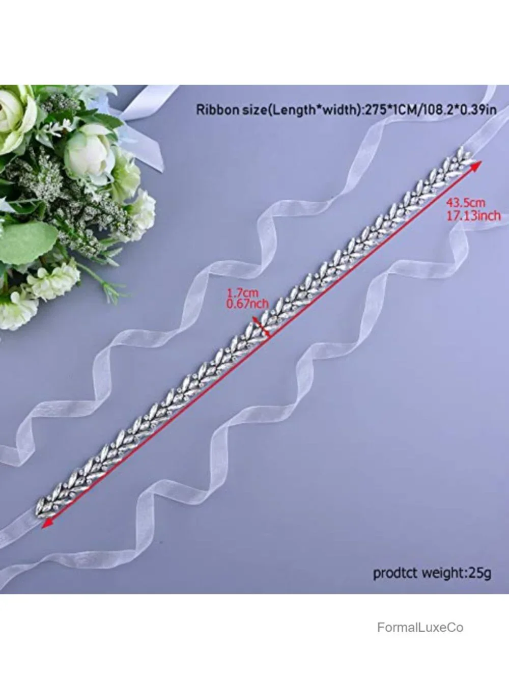 Rhinestone Wedding Belt Sash for Bride Bridesmaid Dress